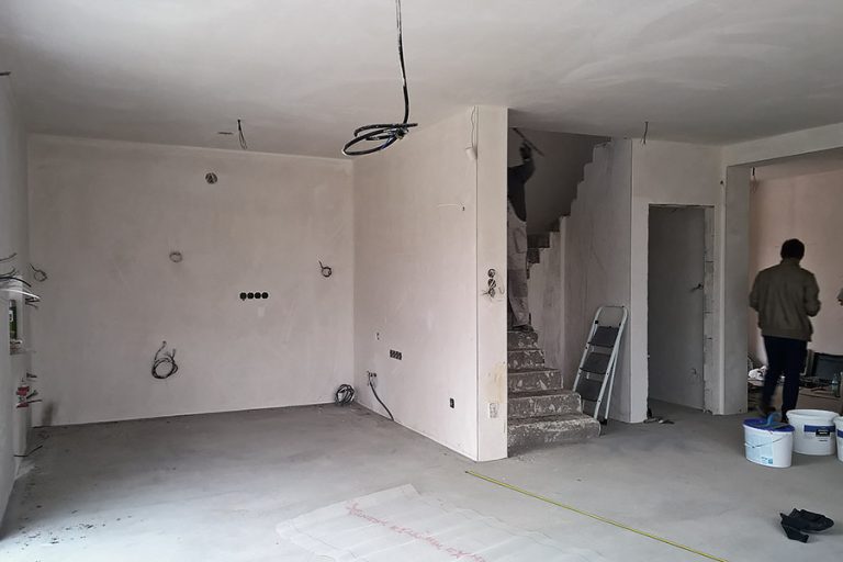 Priestor budúcej kuchyne pred realizáciu interiéru.
